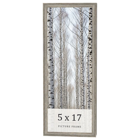 5x17 IN Frame Grey Solid Wood Picture Frame Width 1 Inches | Interior Frame Depth 0.5 Inches |