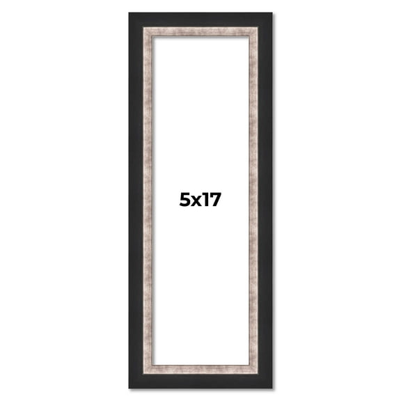 5x17 IN Frame Silver Real Wood Picture Frame Width 1.25 Inches | Interior Frame Depth 0.75 Inches |
