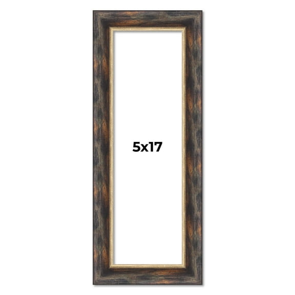 5x17 In Frame Gold Real Wood Picture Frame Width 1.5 inches | Interior Frame Depth 0.5 inches |