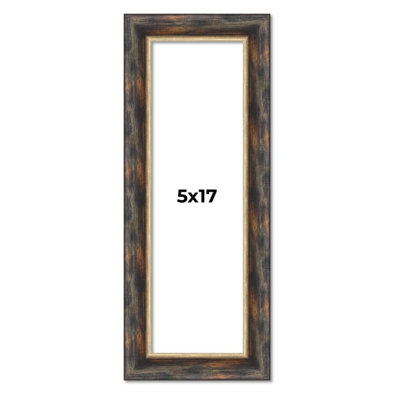 5x17 In Frame Gold Real Wood Picture Frame Width 1.5 inches | Interior Frame Depth 0.5 inches |