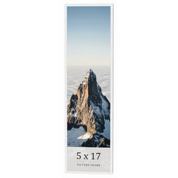 5x17 In Frame White Real Wood Picture Frame Width 0.75 inches | Interior Frame Depth 0.5 inches |
