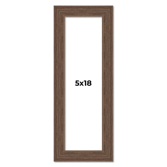5x18 Frame Brown Distressed Barnwood Picture Frame | Rustic Farmhouse Photo Frame Includes UV