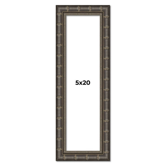 5x20 Frame Black Bamboo Solid Wood Picture Frame Width 1.5 Inches | Interior Frame Depth 0.5 Inches