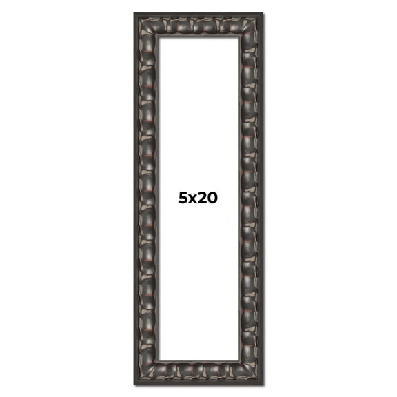5x20 Frame Black-Brown Medieval Solid Wood Picture Frame | 1.5 Inch Moulding Width | Gotham Beveled