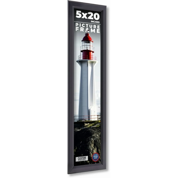 5x20 IN Frame Black Passaggi Solid Wood Picture Frame Width 1.5 Inches | Interior Depth 0.5 Inches