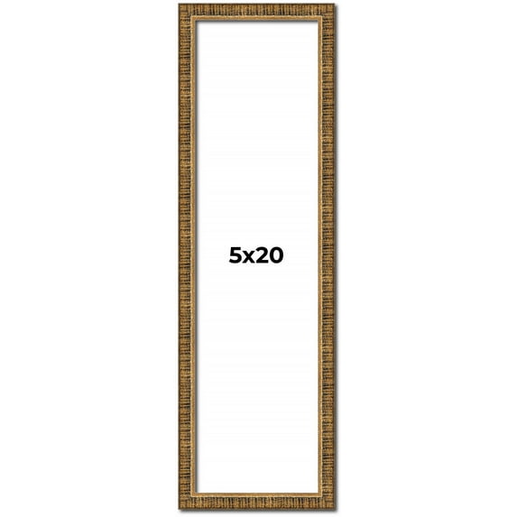 5x20 IN Frame Gold Kingsley Distressed Solid Wood Picture Frame Width 0.75 Inches | Interior Frame