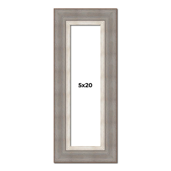 5x20 IN Frame Grey Real Wood Picture Frame Width 2.75 Inches | Interior Frame Depth 0.5 Inches |