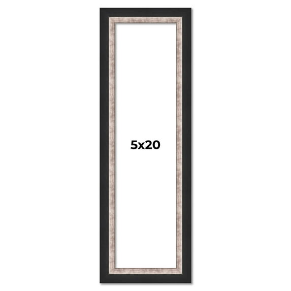 5x20 IN Frame Silver Real Wood Picture Frame Width 1.25 Inches | Interior Frame Depth 0.75 Inches |