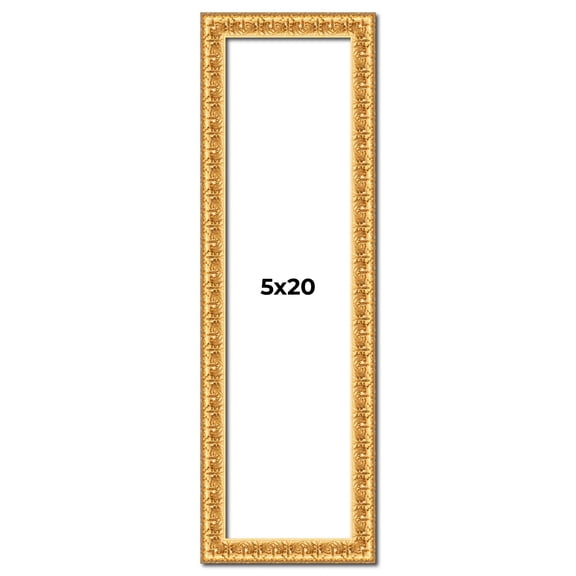 5x20 In Frame Gold Real Wood Picture Frame Width 1 inches | Interior Frame Depth 0.5 inches |