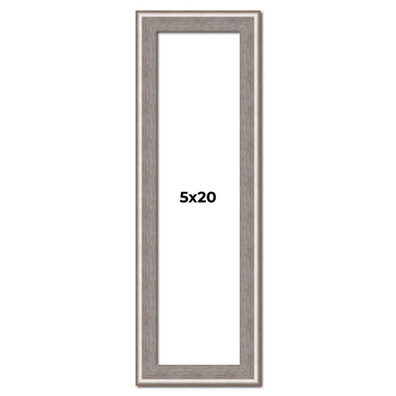 5x20 In Frame Grey Real Wood Picture Frame Width 1.25 inches | Interior Frame Depth 0.5 inches |