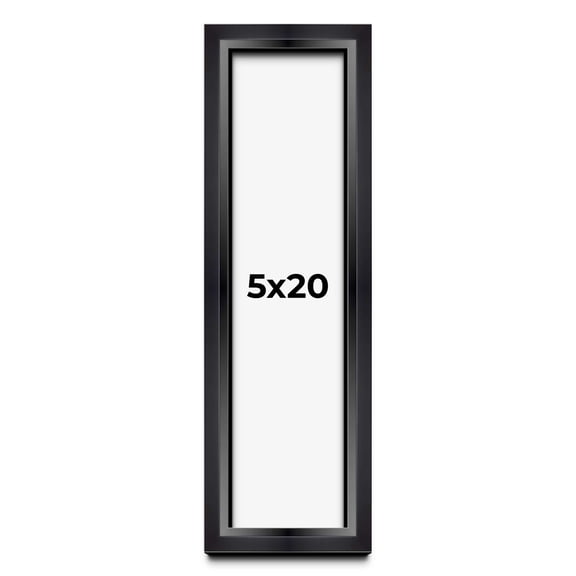 5x20 In Shadow Box Frame Black | 1.25 inches Deep Real Wood Contemporary Shadowbox Display Frame |