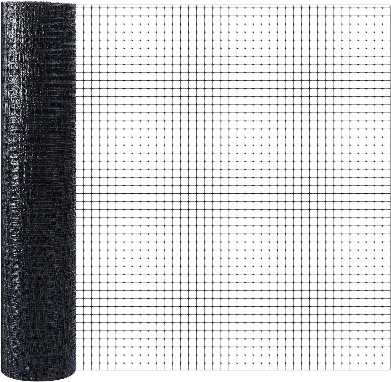 5x200ft (50gsm) Deer and Animal Fence Barrier Netting with 100 Zip Ties, Plastic Heavy Duty Mesh Fence Barrier, Ideal for Garden Netting, Against Bird, Fruit Plant Protection, Black
