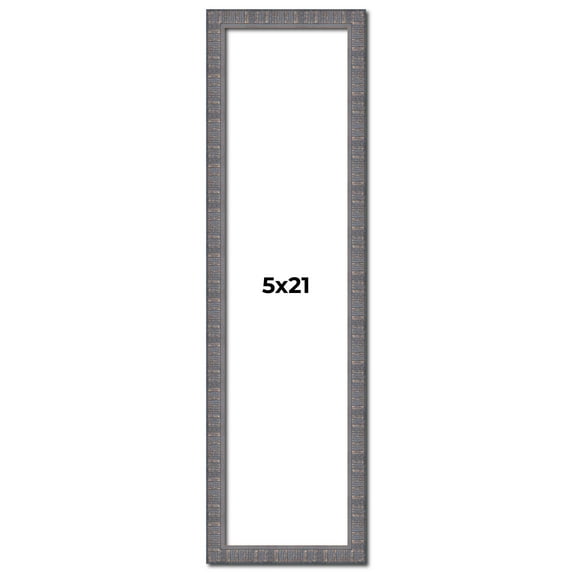5x21 Frame Slate Blue Distressed Rustic Solid Wood Picture Frame | 0.75 Inch Moulding Width |