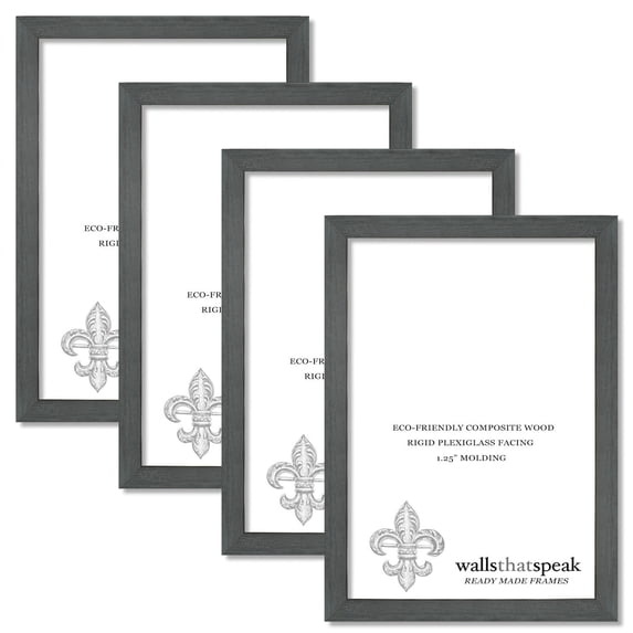 5x22 Slate Gray Picture Frame for Puzzles Posters Photos or Artwork (4-Pack)