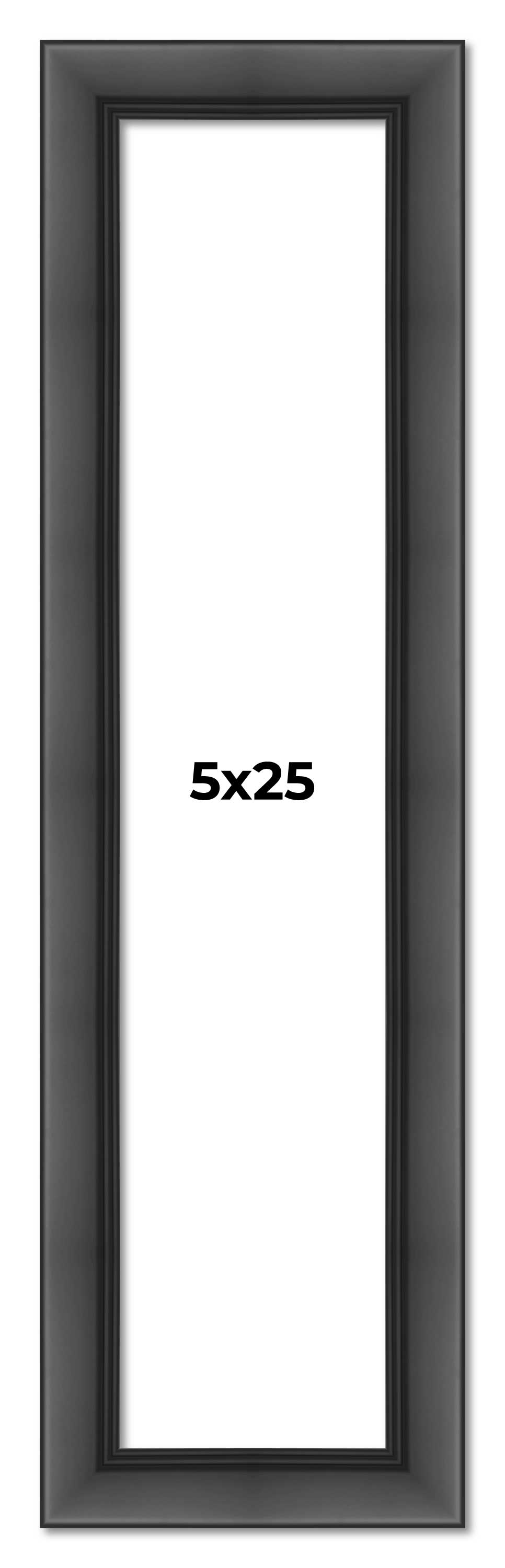 5x25 In - 5 x 25 Contemporary Black Solid Wood Frame with UV Framer's ...
