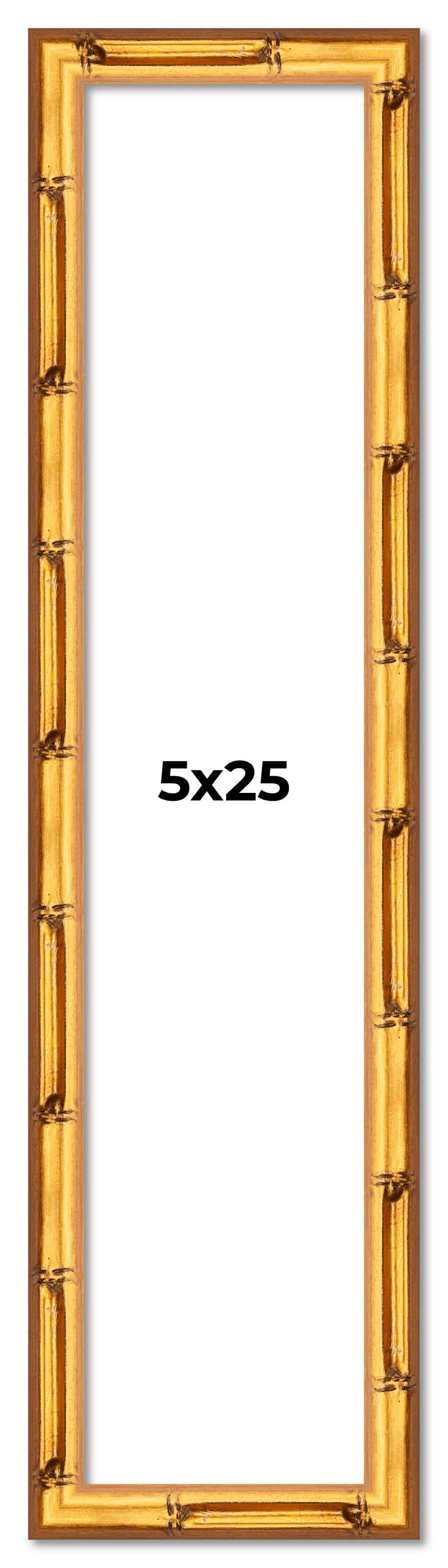 5x25 In Frame Gold Bamboo Picture Frame - Complete Modern Photo Frame ...