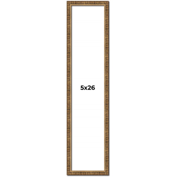 5x26 Frame Gold Solid Wood Picture Frame - Complete Modern Photo Frame Includes UV Acrylic