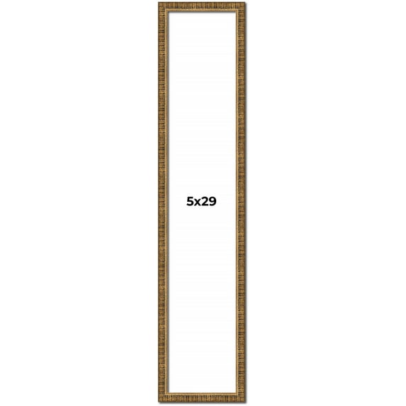 5x29 Frame Gold Solid Wood Picture Frame - Complete Modern Photo Frame Includes UV Acrylic