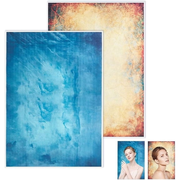 5x3.3 FT 2pcs otogray Backdrop Background Vintage Gradient oto Backdrop Backdrop Curtain Screen for otoshoot Background Screen Video Recording Parties Curtain - 2 Styles 1set
