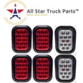 thumbnail image 1 of 5x3" 4x Red 2xWhite Rectangle 12 LED Stop/Turn/Tail & Backup/Reverse Truck Trailer Hitch Light Grommet & 3 Wire Pigtail Plug Kit, 1 of 6