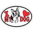 thumbnail image 1 of 5x3.5 Boston Terrier Oval I Love My Dog Sticker, 1 of 3