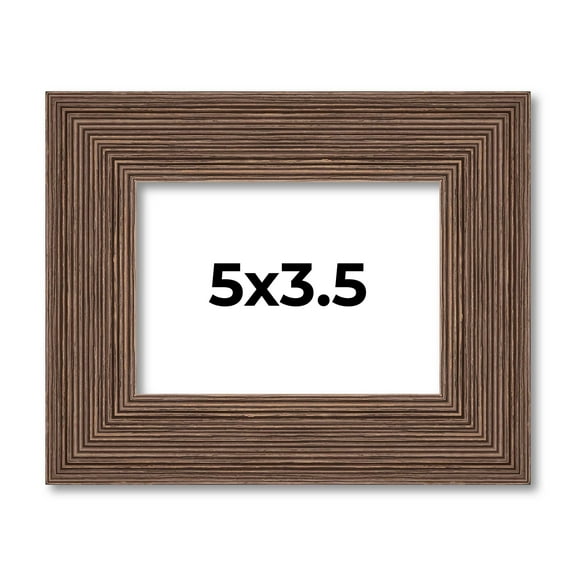 5x3.5 Frame Brown Distressed Barnwood Picture Frame | Rustic Farmhouse Photo Frame Includes UV