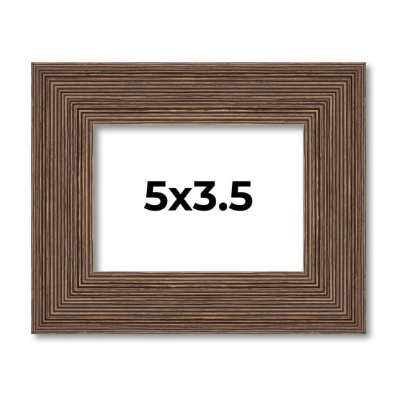 5x3.5 Frame Brown Distressed Barnwood Picture Frame | Rustic Farmhouse Photo Frame Includes UV