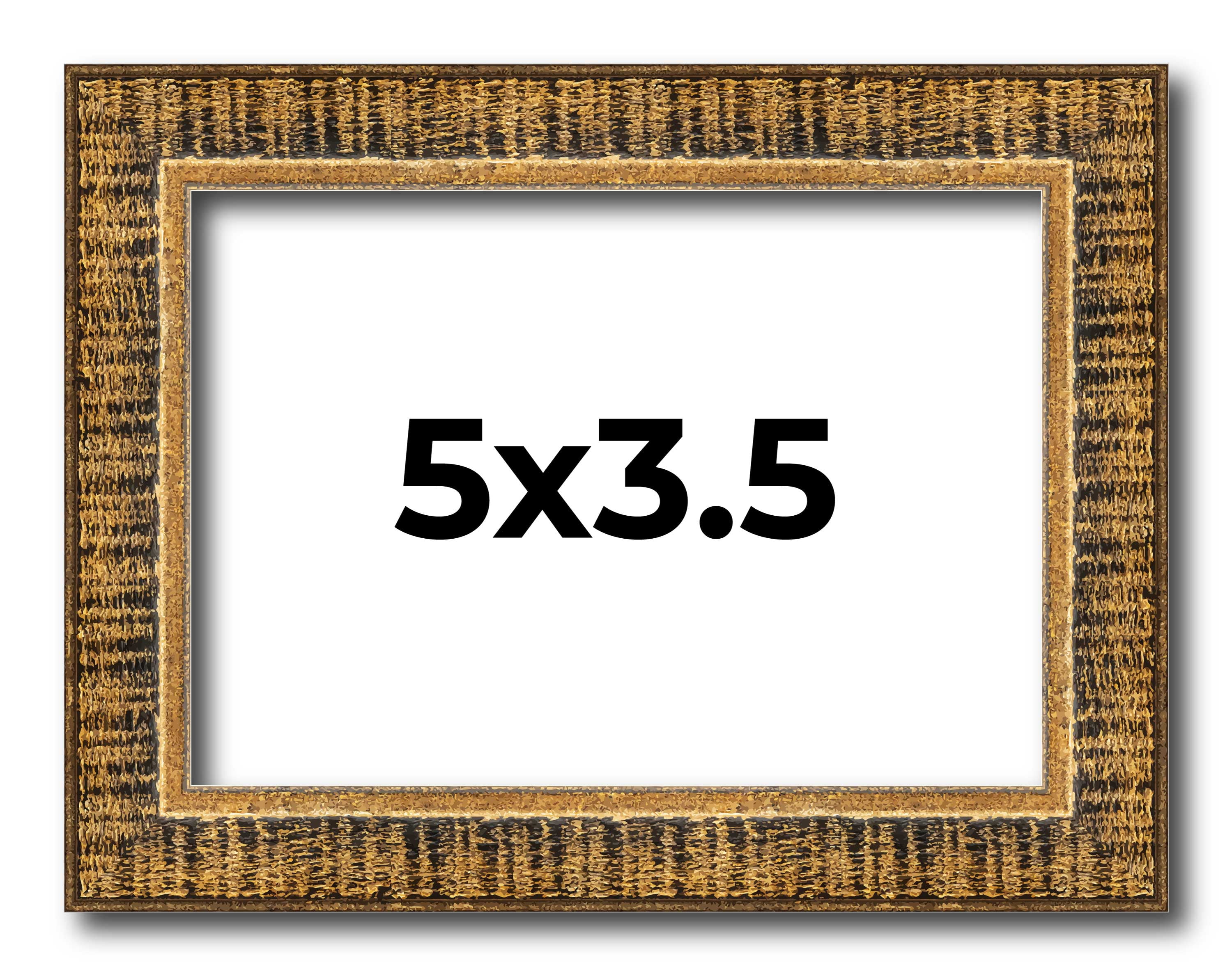5x3.5 Frame Gold Solid Wood Picture Frame - Complete Modern Photo