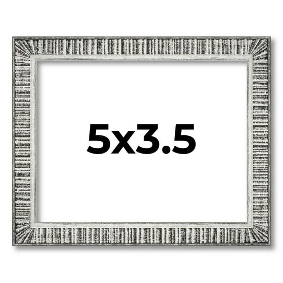 5x3.5 In Frame Silver Picture Frame - Complete Modern Photo Frame Includes UV Acrylic Shatter Guard