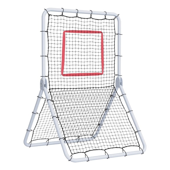 5x3.5 ft Baseball Pitchback Net with 5 Adjustable Angles - Softball Rebounder for Throwing Practice, Fielding Trainer & Bounce Back Drills