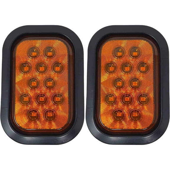 5x3 Amber Rectangle 12 LED Signal Turn Tail Park Light IP67 Waterproof 1x