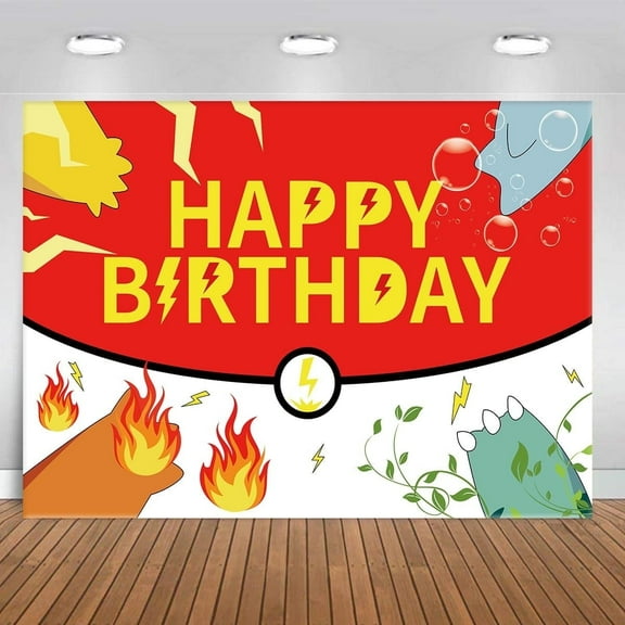 5x3 FT Cartoon Anime Birthday Party Supplies Kawaii Background Decoration, Cute Anime Photography Vinyl Photo Background Birthday Party Decoration