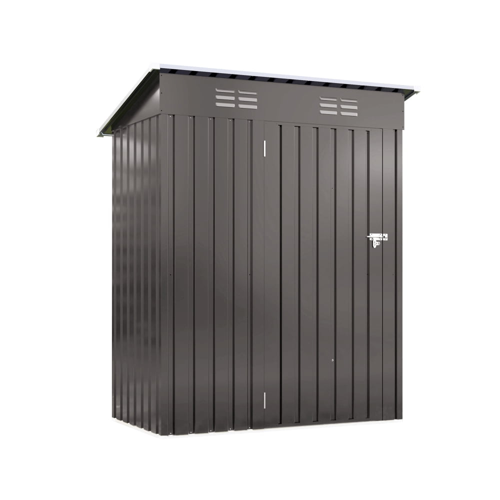 5x3 FT Metal Outdoor Storage Shed – Compact Tool Shed with Pitched Roof and Lockable Door. Perfect for Garden Tools, Everyday Items, and Bike Storage in Your Backyard or Patio