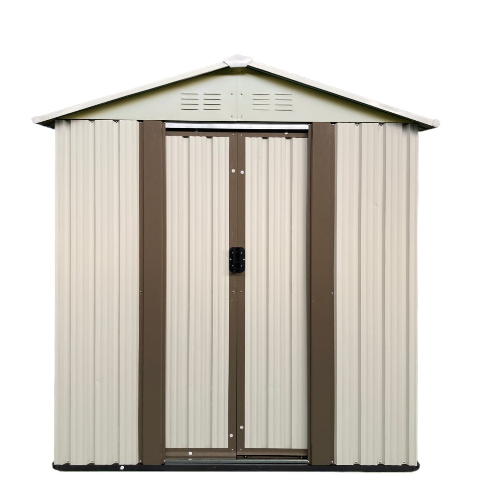 5x3 FT Outdoor Storage Shed with Apex Roof, White Garden Tool Shed for Compact Backyard & Patio Organization