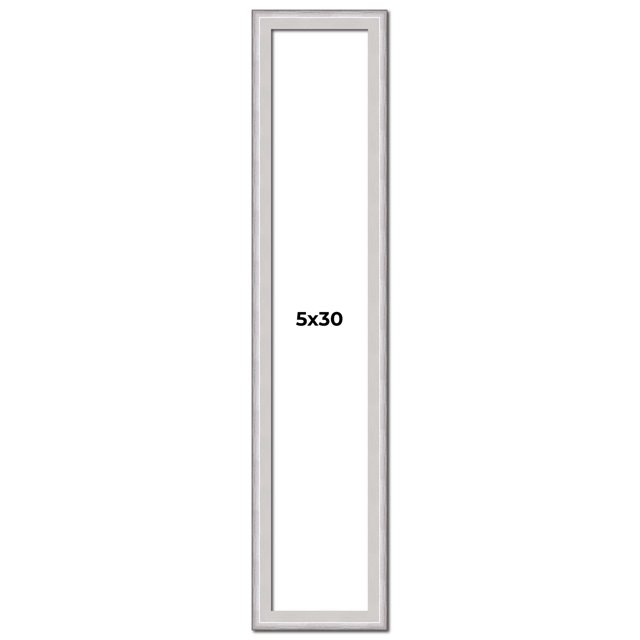 5x30 Frame Silver Inner Slope Bevel Picture Frame | 1 Inch Moulding Width | 0.75 Inch Rabbet Depth