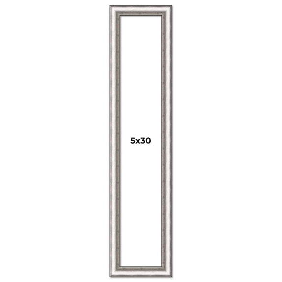 5x30 IN Frame Silver Real Wood Picture Frame Width 1.25 Inches | Interior Frame Depth 0.5 Inches |