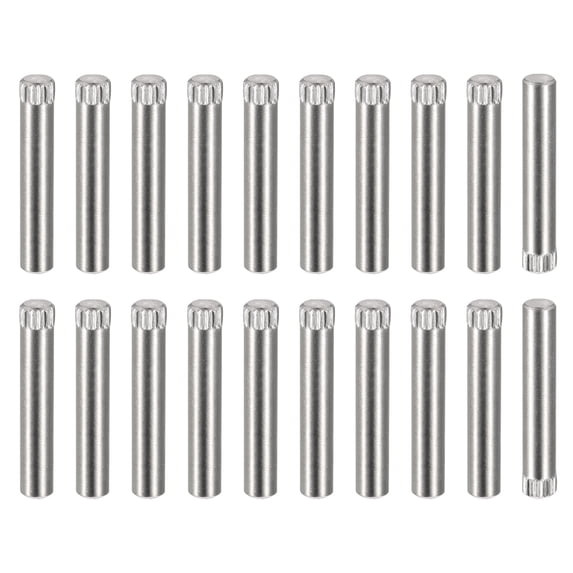 5x30mm 304 Stainless Steel Dowel Pins, 20 Pack Knurled Head Flat End Dowel Pin