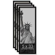 5x33 Black Picture Frame for Puzzles Posters Photos or Artwork, Set of 4