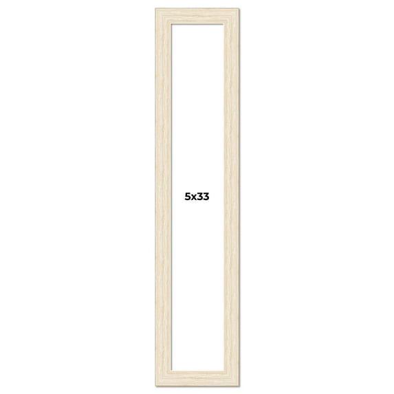 5x33 Frame White Barnwood Picture Frame Includes UV Acrylic Plexiglass, Acid Free Foam Backing