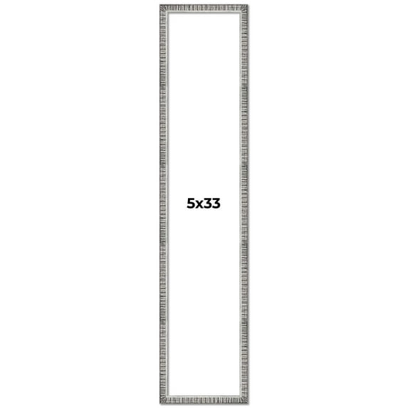 5x33 In Frame Silver Picture Frame - Complete Modern Photo Frame Includes UV Acrylic Shatter Guard