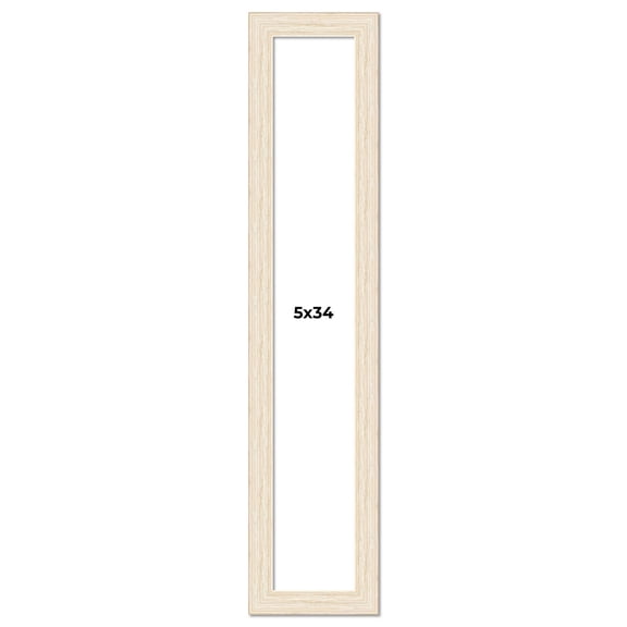5x34 Frame White Barnwood Picture Frame Includes UV Acrylic Plexiglass, Acid Free Foam Backing