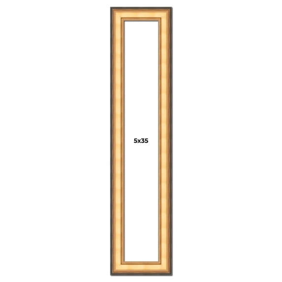5x35 Frame Gold Plein Aire Solid Wood Picture Frame Width 2 Inches | Interior Frame Depth 0.5