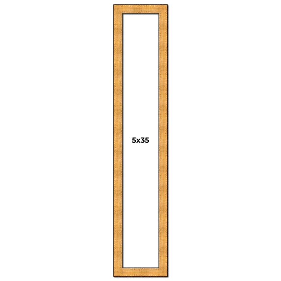 5x35 Frame Gold Rustic Solid Wood Picture Frame | 1.25 Inch Wide Moulding | Rustique Gold