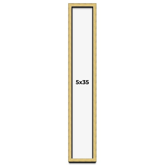 5x35 IN Shadow Box Frame Gold | 1.375 Inches Deep Real Wood Contemporary Shadowbox Display Frame |