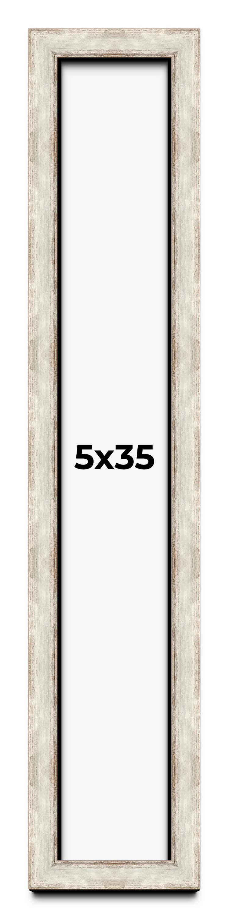 5x35 IN Shadow Box Frame Silver | 1.625 Inches Deep Real Wood ...