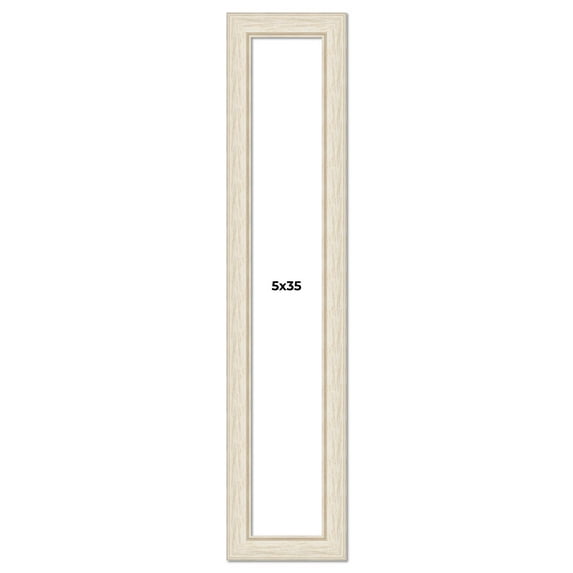 5x35 In Frame White Real Wood Picture Frame Width 1.75 inches | Interior Frame Depth 0.5 inches |