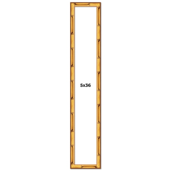 5x36 In Frame Gold Bamboo Picture Frame - Complete Modern Photo Frame Includes UV Acrylic Shatter