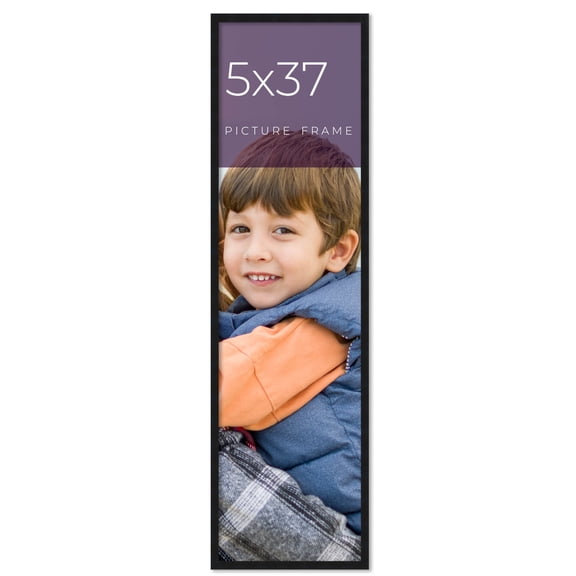5x37 In Frame Black Real Wood Picture Frame Width 0.75 inches | Interior Frame Depth 0.5 inches |