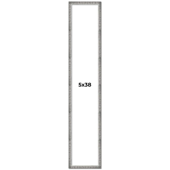 5x38 In Frame Silver Picture Frame - Complete Modern Photo Frame Includes UV Acrylic Shatter Guard
