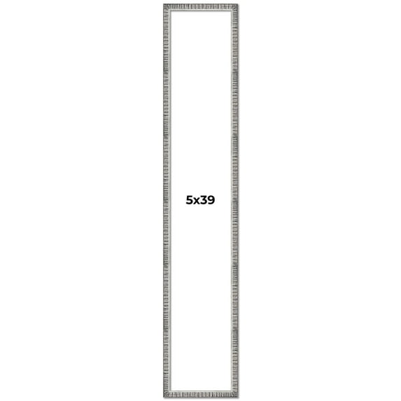 5x39 In Frame Silver Picture Frame - Complete Modern Photo Frame Includes UV Acrylic Shatter Guard
